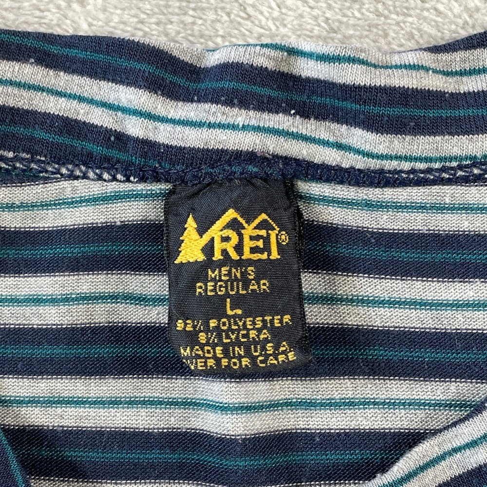Vintage REI Base Layer Tee Mens Large Blue Long Sleeve USA Gorpcore Outdoor - Picture 2 of 9